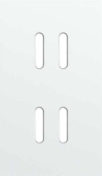 Plaque de recouvrement double, verticale 60mm d'entraxe, pour des fonctions d'interrupteur double, N