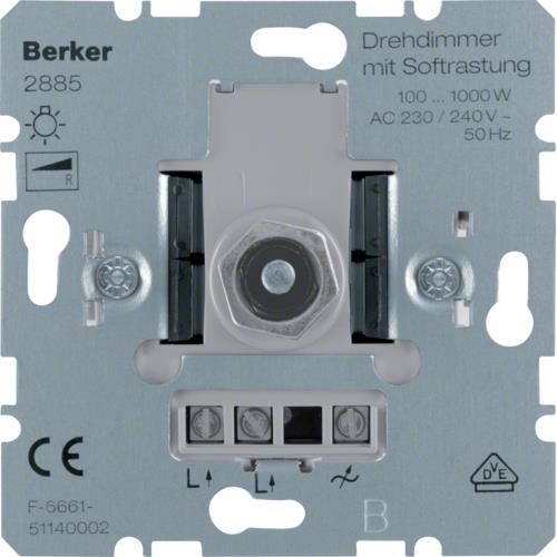 Variateur rotatif 1000W Berker, lampes incandescence / halogènes 230V