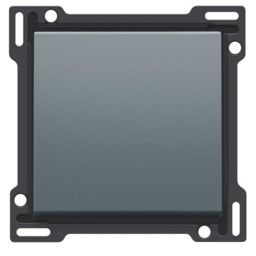 Set de finition pour interrupteur ou bouton - poussoir simple Alu Steel