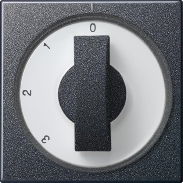 Cache avec manette pour interrupteur rotatif à 3 positions Anthracite position zéro