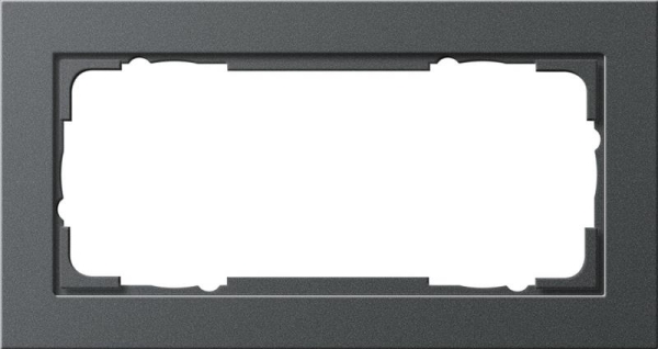 Cadre 2 x sans nervures Gira E2 Anthracite