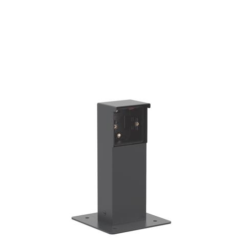 Splashproof garden post with baseplate for a single Niko Hydro function, Black