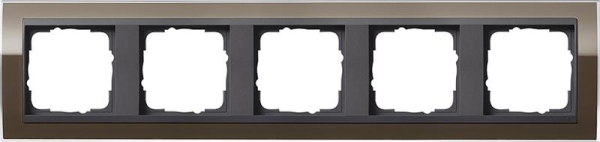Cadre finition 5 x pour Anthracite Gira Event Clear Brun