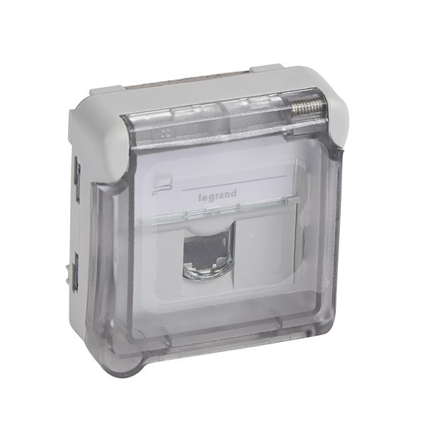 Plexo RJ45 contactdoos cat6A STP Grijs samenstelbaar
