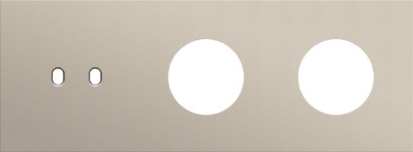 Triple cover plate, horizontal 71mm centre distance, for a double switching function and two socket