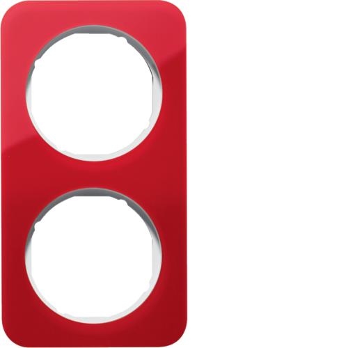 Afdekplaat 2 - voudig R.1 Rood transparant / Polarwit