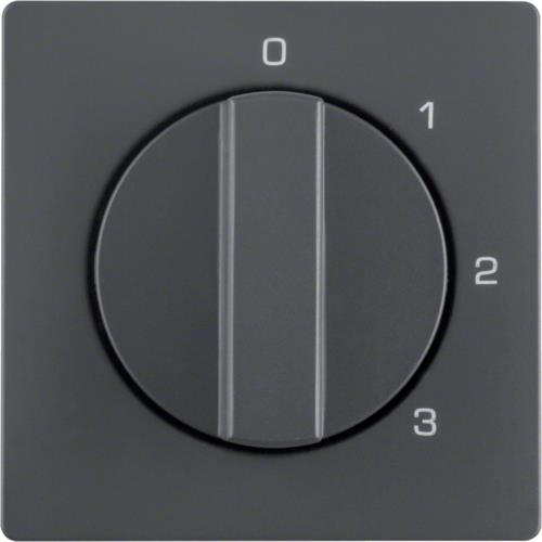 Centre plate rotary knob 3-step switch, neutral pos, Q.1 / Q.3 , Anthracite velvety