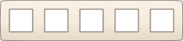 Plaque quintuple horizontale entraxe 71mm Creme
