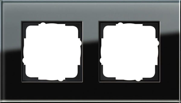 Afdekraam 2 voudig Gira Esprit glas Zwart