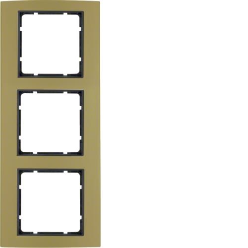 Afdekplaat 3 - voudig Berker B.3 Alu, Goud / Antraciet