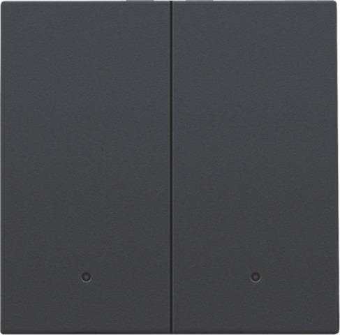 Afwerkingsset met lens voor dubbele elektronische schakelaar of drukknop Anthracite