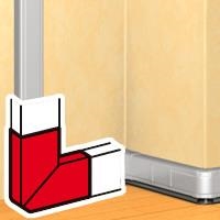 Flat angle - for Aluminium adaptable DLP trunking 50 x 105 cover 85