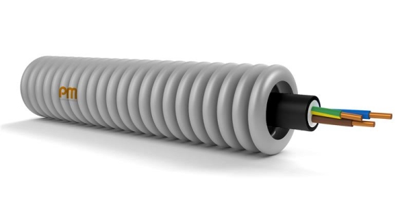 Voorgekabelde buis exvb 3G1.5 zwart diameter 16mm op rol van 100m CPR klasse: ECA