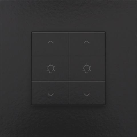 Commande de variateur double pour Niko Home control 6 x Bakelite Black