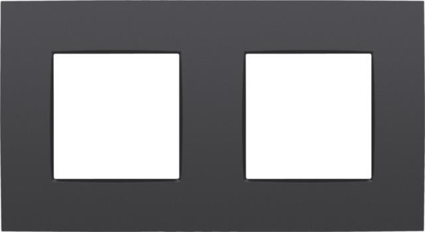 Plaque double horizontale entraxe 71mm Anthracite