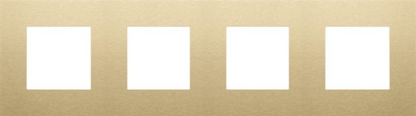 Plaque de recouvrement quadruple, entraxe de 71mm, Niko Pure Aluminium Or brossé