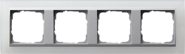 Afdekraam 4 voudig voor kleur Aluminium Gira Event opaque WIt