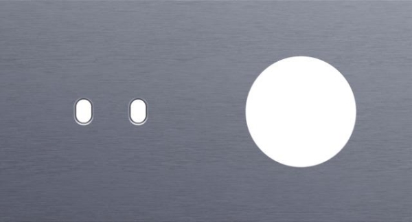 Tweevoudige afdekplaat, horizontaal 71mm centerafstand, voor een tweevoudige schakelfunctie en een s