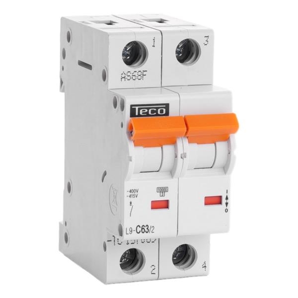Circuit breaker 2 poles 63A 10kA curve C