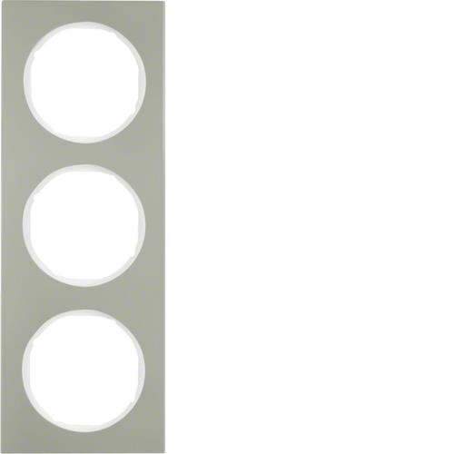 Afdekplaat 3 - voudig Berker R.3 Inox / Polarwit