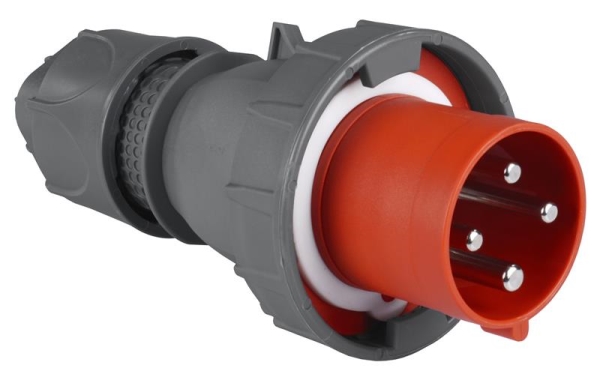 Plug CEE 4 x 63A with pilot contact 380 - 415Vac Red IP44