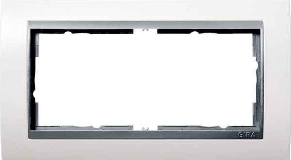 Cover frame 2 gang without circuit breaker intermediate frame C Alu Gira Event pure White