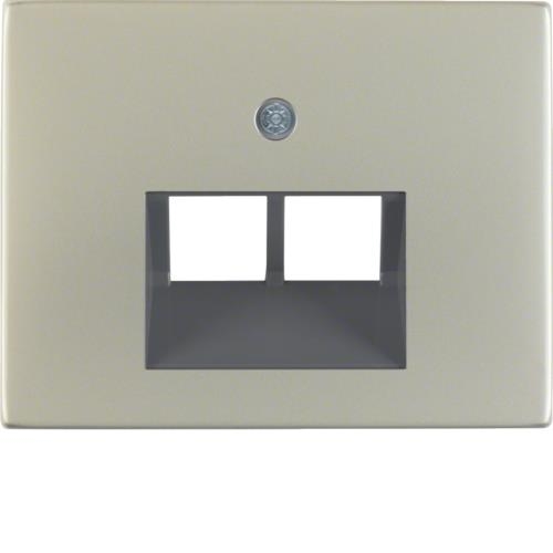 Enjoliveur pour prise informatique double Berker K.5 Inox