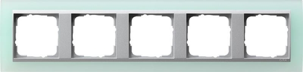 Afdekraam 5 voudig voor kleur Aluminium Gira Event opaque Mint