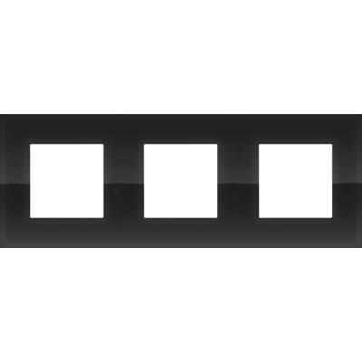 Triple plaque de recouvrement de 71mm d'entraxe Niko Pure liquid Black
