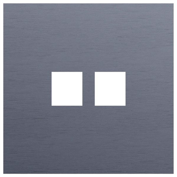 Plaque de recouvrement simple pour double connexion RJ Niko Rocker et Niko Toggle Alu Bleue Gris