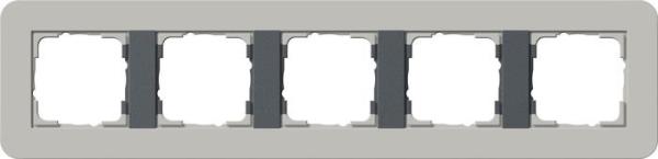 Cadre finition 5 x Gira E3 Gris / Anthracite