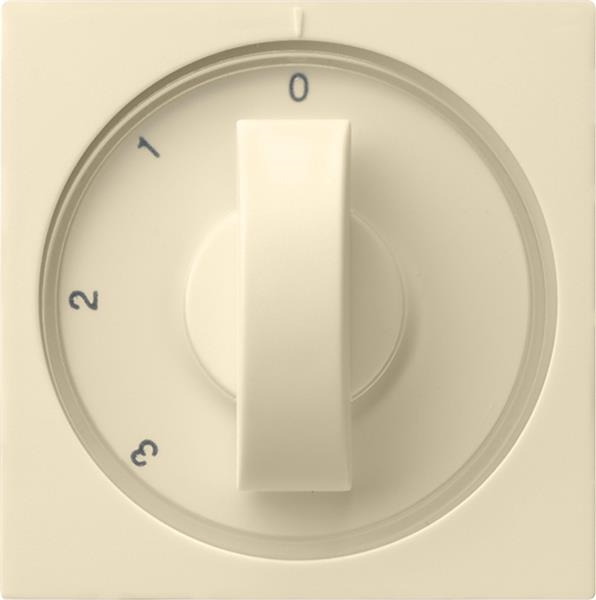 Afdekking met draaiknop voor 3-standenschakelaar crème Wit glanzend nulstand