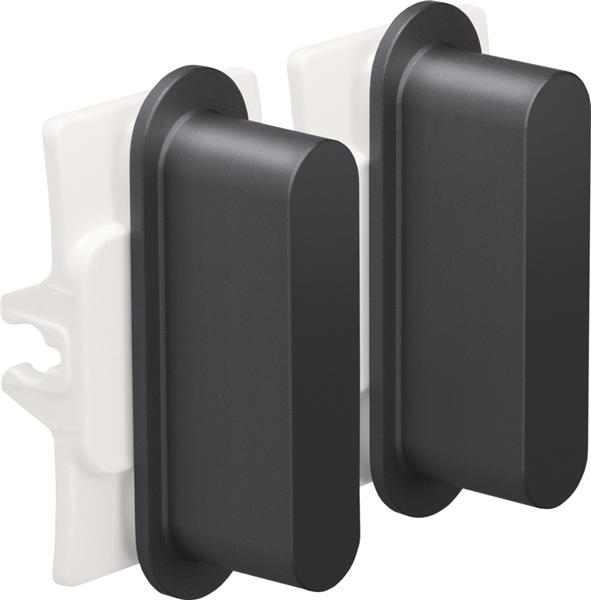 Ensemble Niko rocker pour des fonctions d'interrupteur double, Pure Alu Black brushed