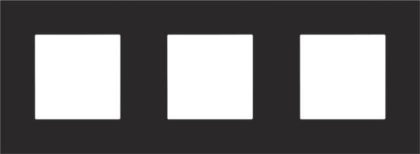 Plaque triple horizontale entraxe 71mm Black Coated