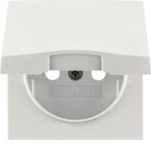 Afwerkingsset voor stopcontact met klapdeksel Berker S.1 IP44 Polarwit, mat