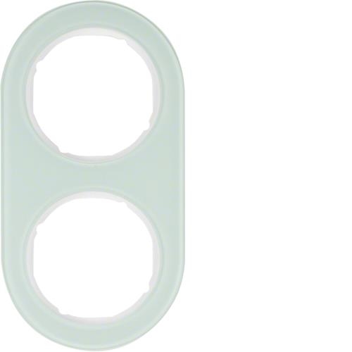 Afdekplaat 2 - voudig Berker serie R.Classic Glas, Polarwit