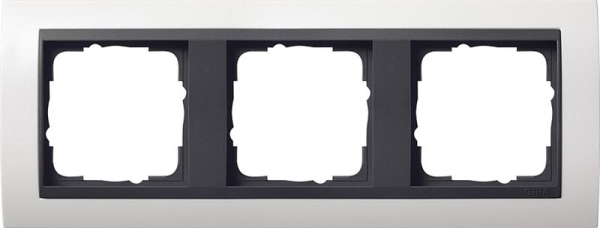 Cover frame 3 gang intermediate frame Anthracite Gira Event pure White