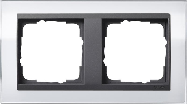 Cadre finition 2 x pour Anthracite Gira Event Clear Blanc