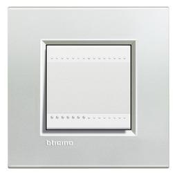 LivingLight - plaque rectangulaire 2 modules Argent