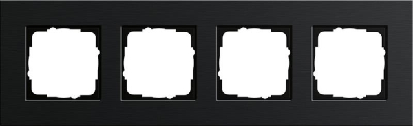 Cadre finition 4 x Gira Esprit Aluminium Noir