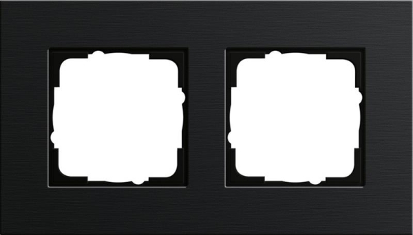 Cadre finition 2 x Gira Esprit Aluminium Noir