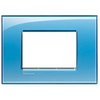LivingLight - rechthoekige afdekplaat 3 modules Blauw