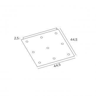 Ceiling base brushed Brass 9 outputs