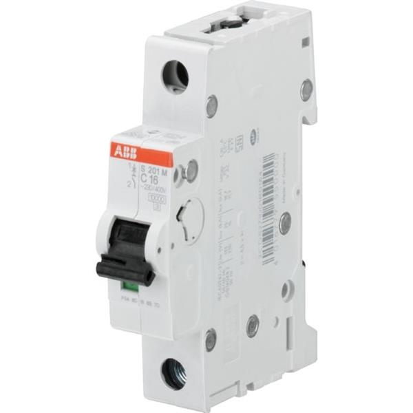 Enkelpolige automaat 10kA S201M curve C 16A