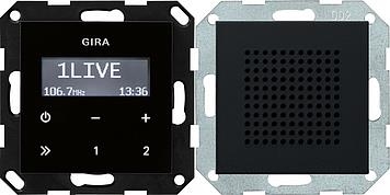 Radio RDS encastrée System 55 Noir mat