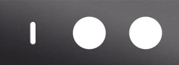 Triple cover plate, horizontal 71mm centre distance, for a single switching function and two socket