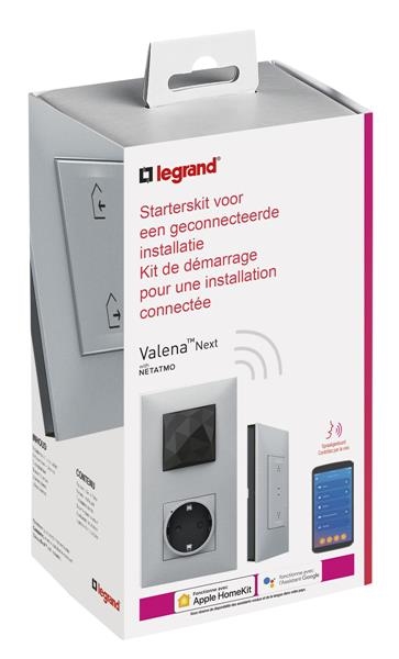 Connected starter pack master switch home / away + gateway outlet bel Valena Next Alu