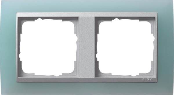 Afdekraam 2 voudig voor kleur Aluminium Gira Event opaque Mint