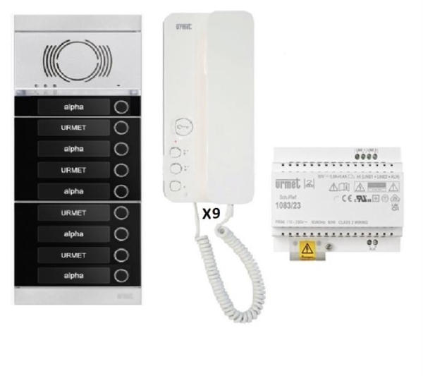 Kit audio 9 appartements préprogrammé