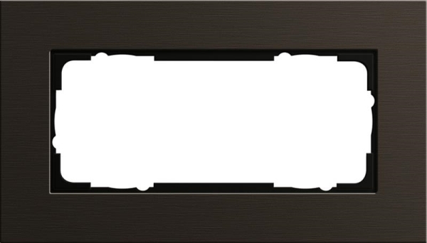 Cadre 2 x sans nervures Gira Esprit Aluminium Brun